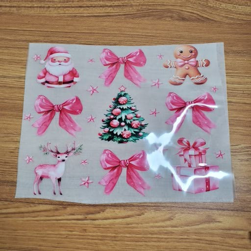 Christmas Pink Bow Santa