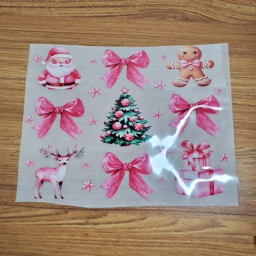 Christmas Pink Bow Santa