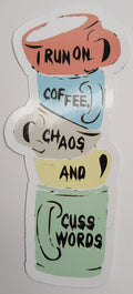 I run on coffee Waterproof Vinyl Sticker – Aesthetic Laptop & Water Bottle Decal