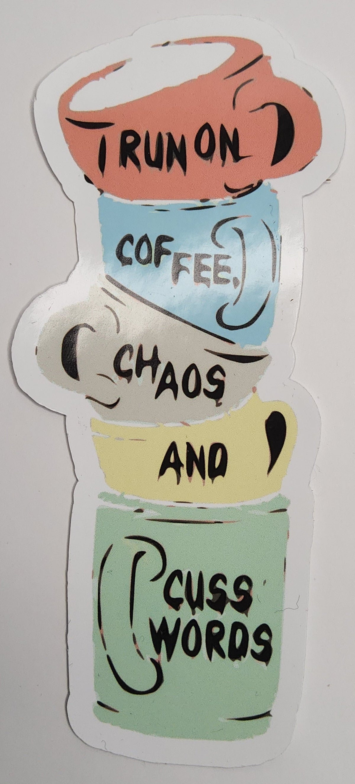 I run on coffee Waterproof Vinyl Sticker – Aesthetic Laptop & Water Bottle Decal