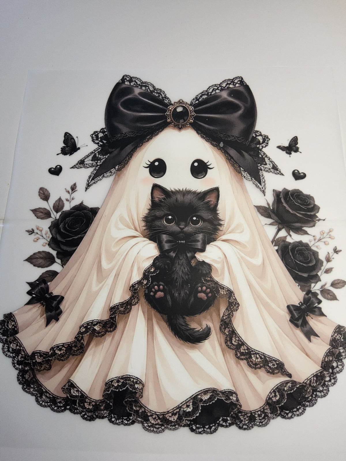 Ghost Holding Black Cat