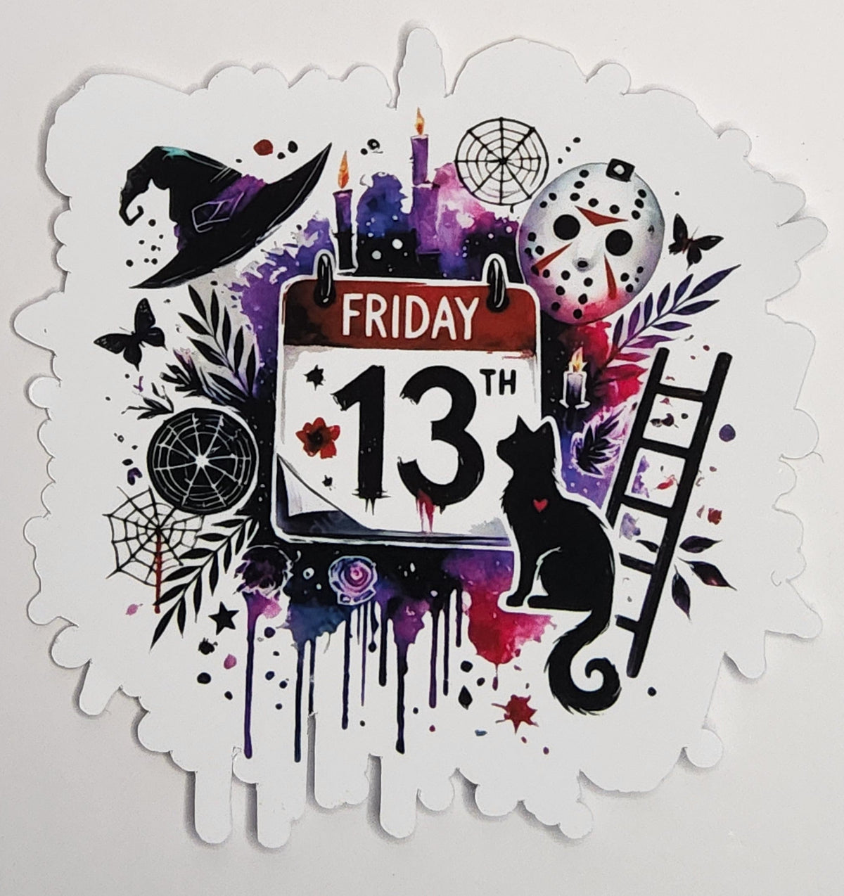 Cute Friday 13th Waterproof Vinyl Sticker – Aesthetic Laptop & Water Bottle Decal