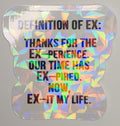 Cute Definition Of Ex Waterproof Vinyl Sticker – Aesthetic Laptop & Water Bottle Decal